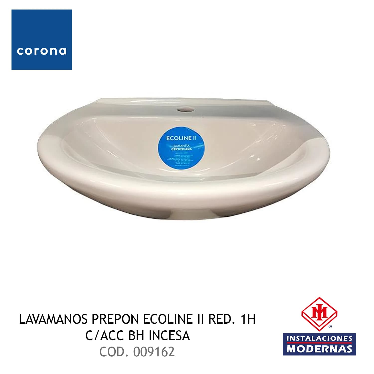 Lavamanos PREPON ECOLINE II RED. 1H C/ACC BH INCESA