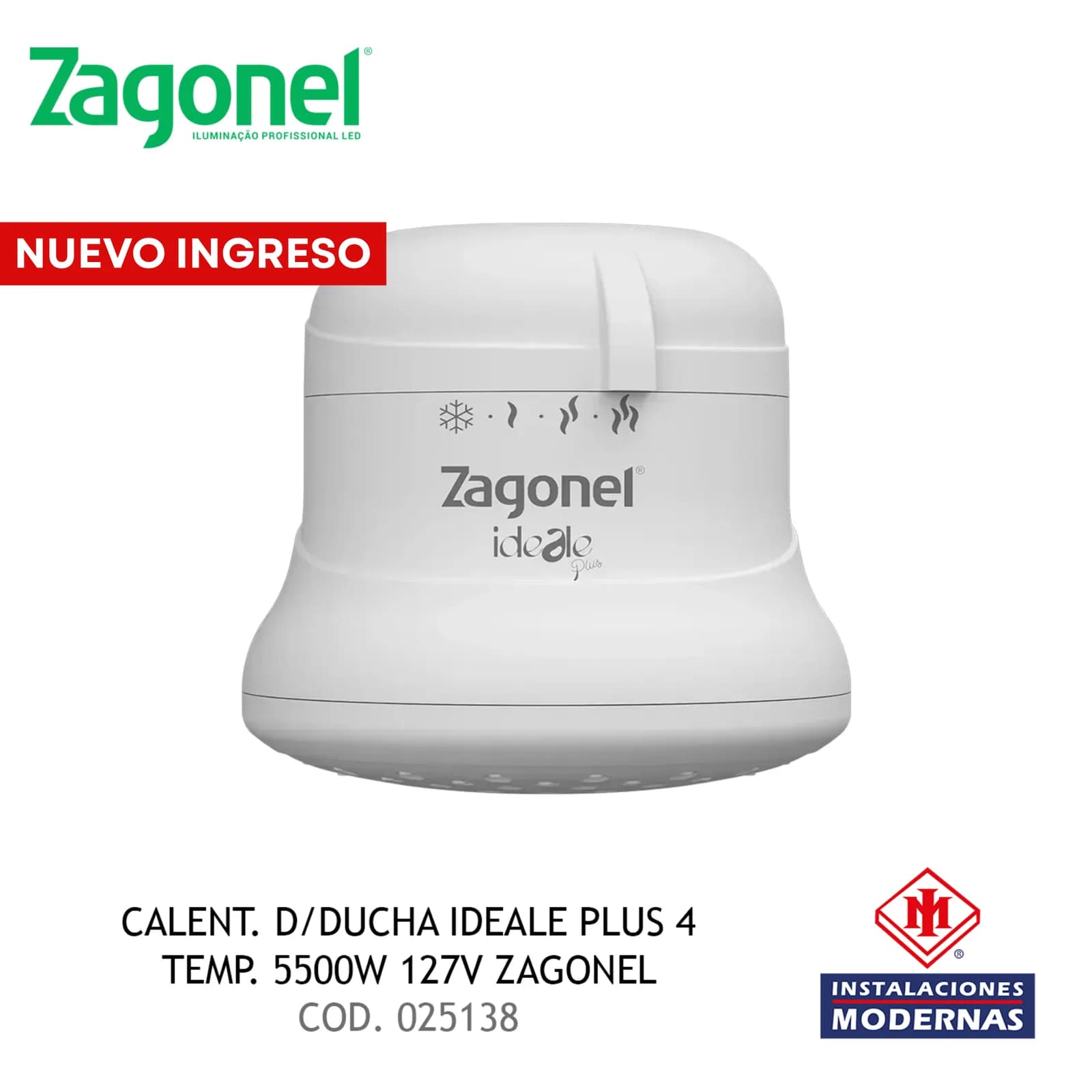 CALENT. D/DUCHA IDEALE PLUS 4 TEMP. 5500W 127V ZAGONEL