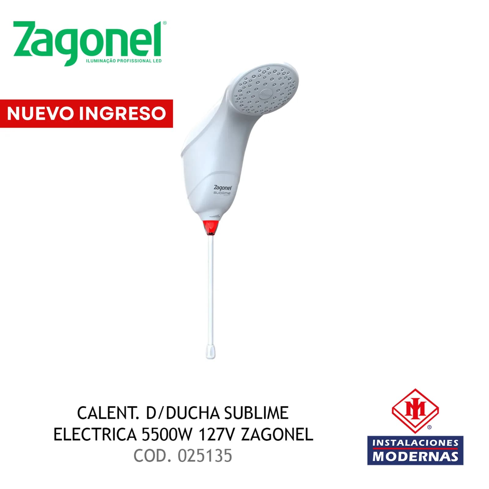 CALENT. D/DUCHA SUBLIME ELECTRICA 5500W 127V ZAGONEL