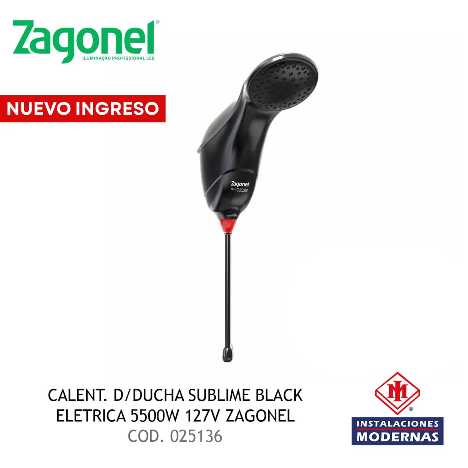 CALENT. D/DUCHA SUBLIME BLACK ELETRICA 5500W 127V ZAGONEL