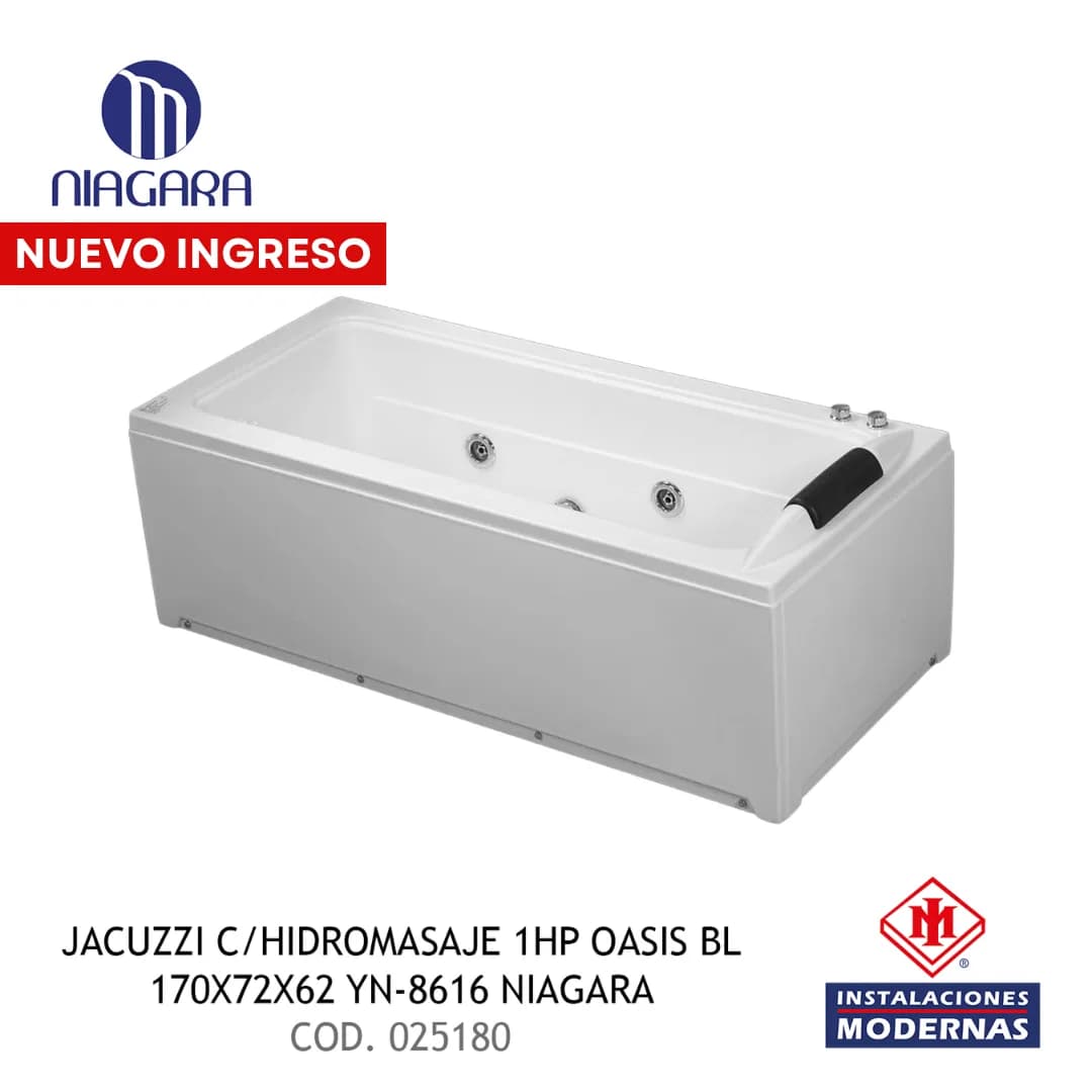 JACUZZI C/HIDROMASAJE 1HP OASIS BL 170X72X62 YN-8616 NIAGARA