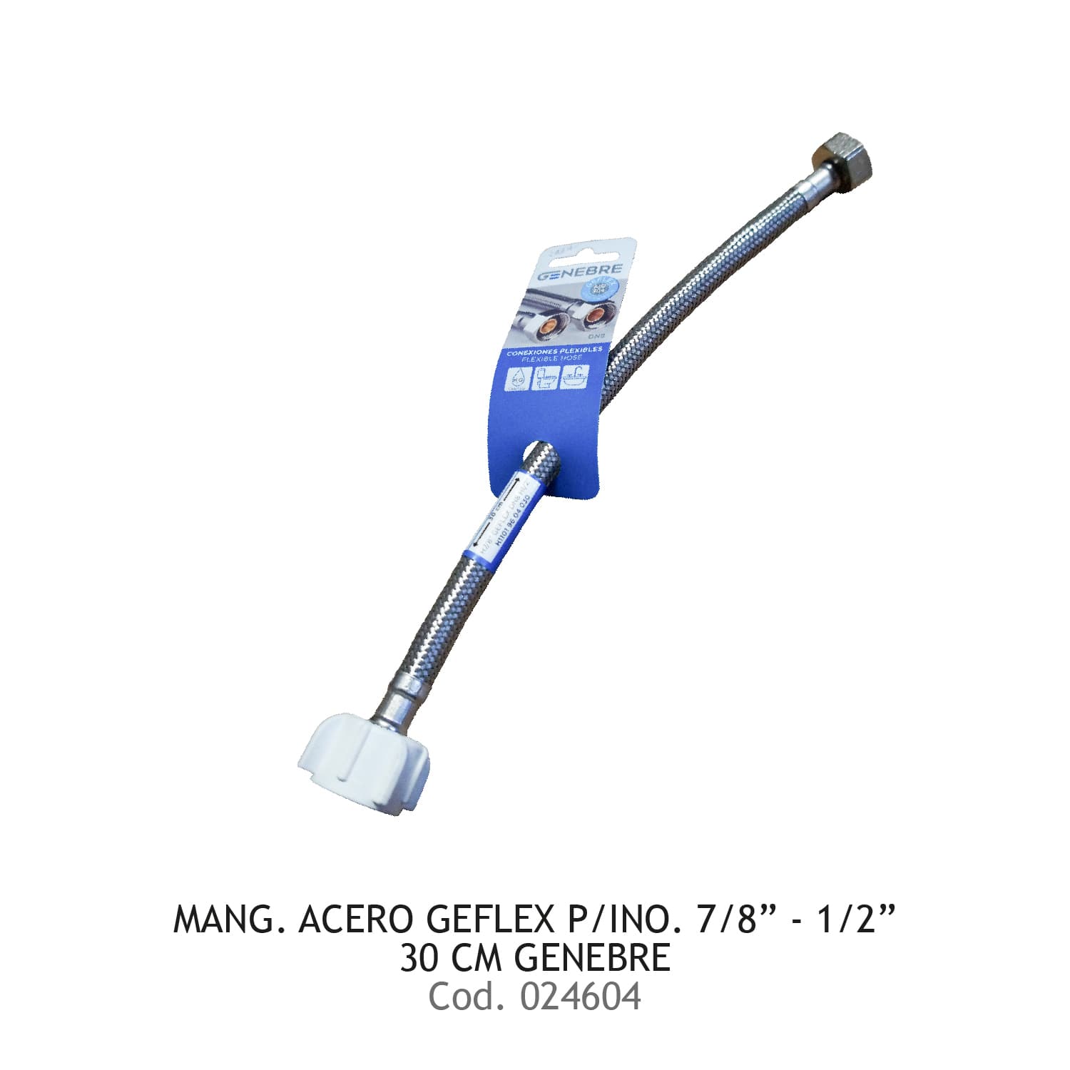MANG. ACERO GEFLEX P/INODORO 7/8"-1/2" 30CM GENEBRE