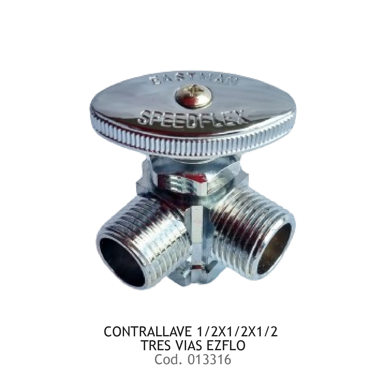 CONTRALLAVE 1/2X1/2X1/2 TRES VIAS EZFLO