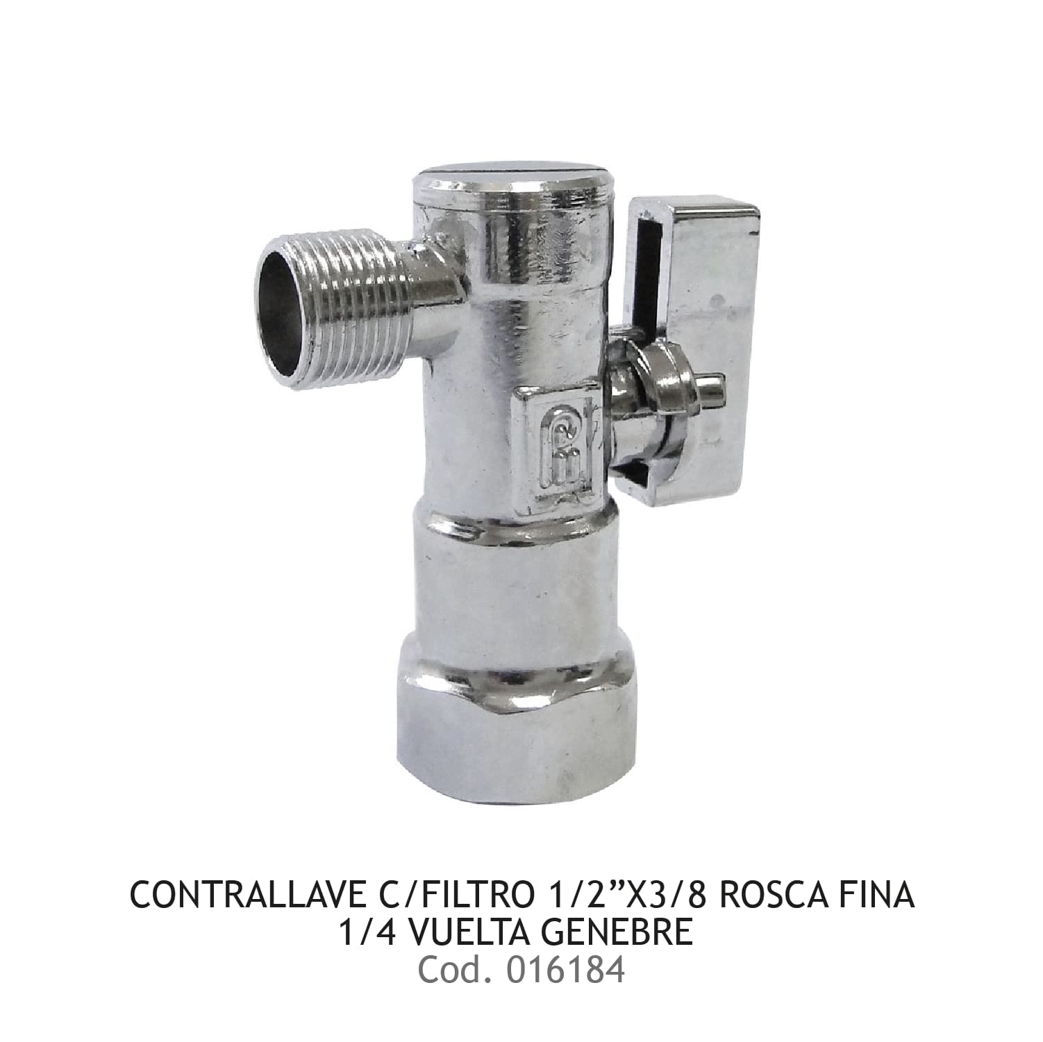 CONTRALLAVE C/FILTRO 1/2"X3/8 ROSCA FINA1/4" VUELTA GENEBRE