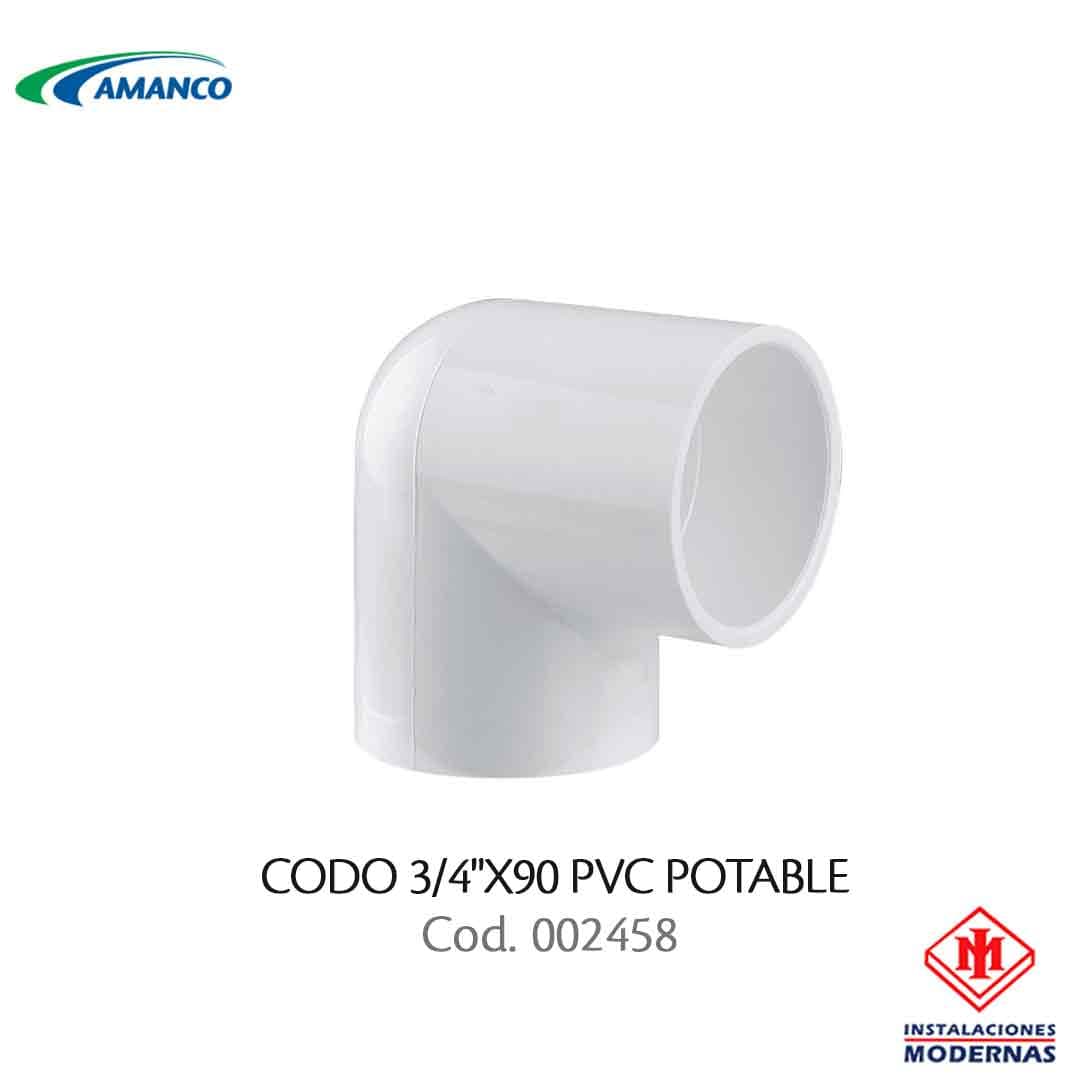CODO 3/4"X90 PVC  POTABLE
