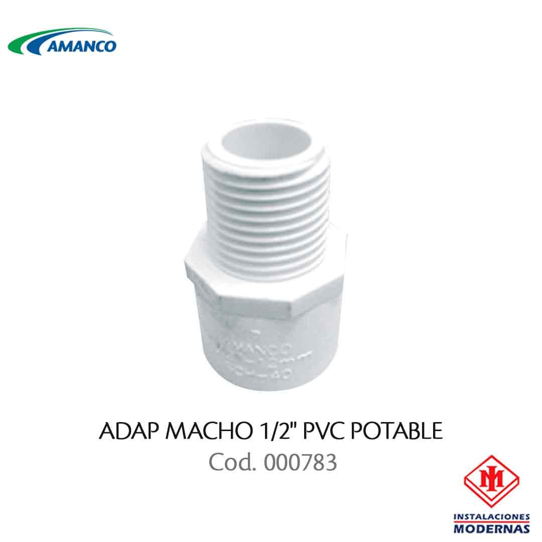 ADAP MACHO 1/2"  PVC POTABLE