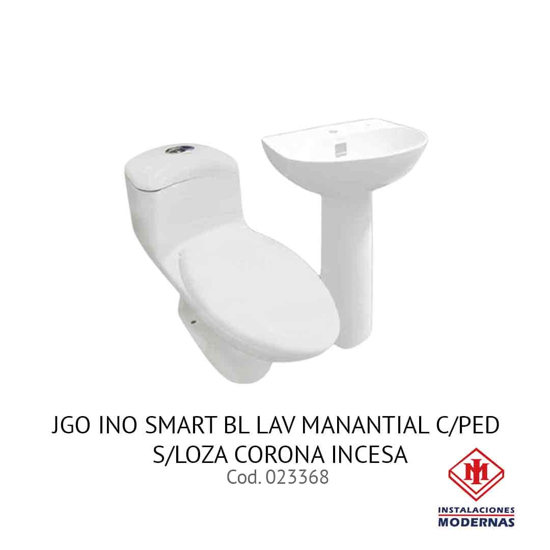 Jgo INODORO Smart Bl Lavamanos Manantial C/Ped s/loza Corona INCESA