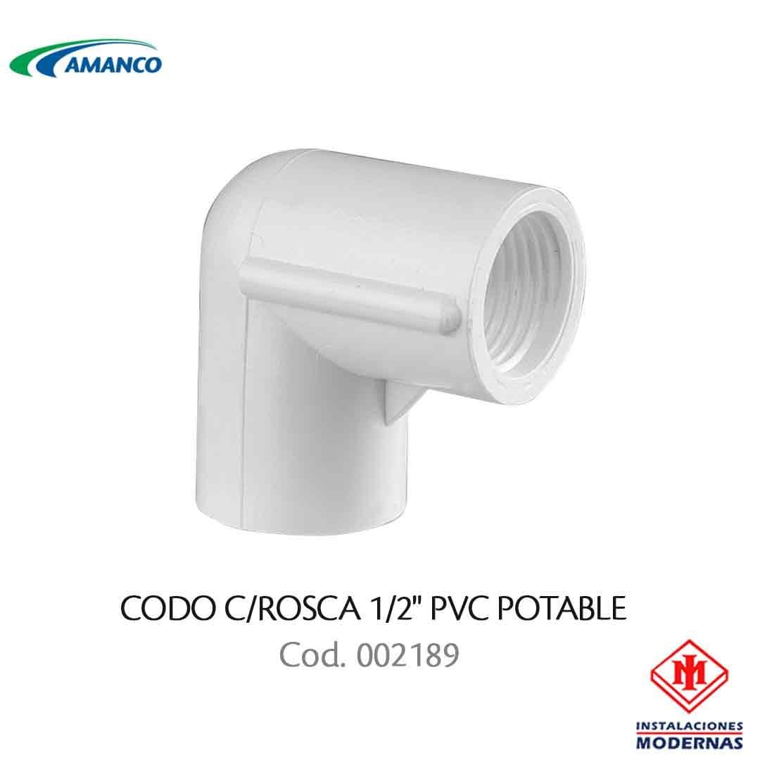 CODO C/ROSCA 1/2" PVC POTABLE