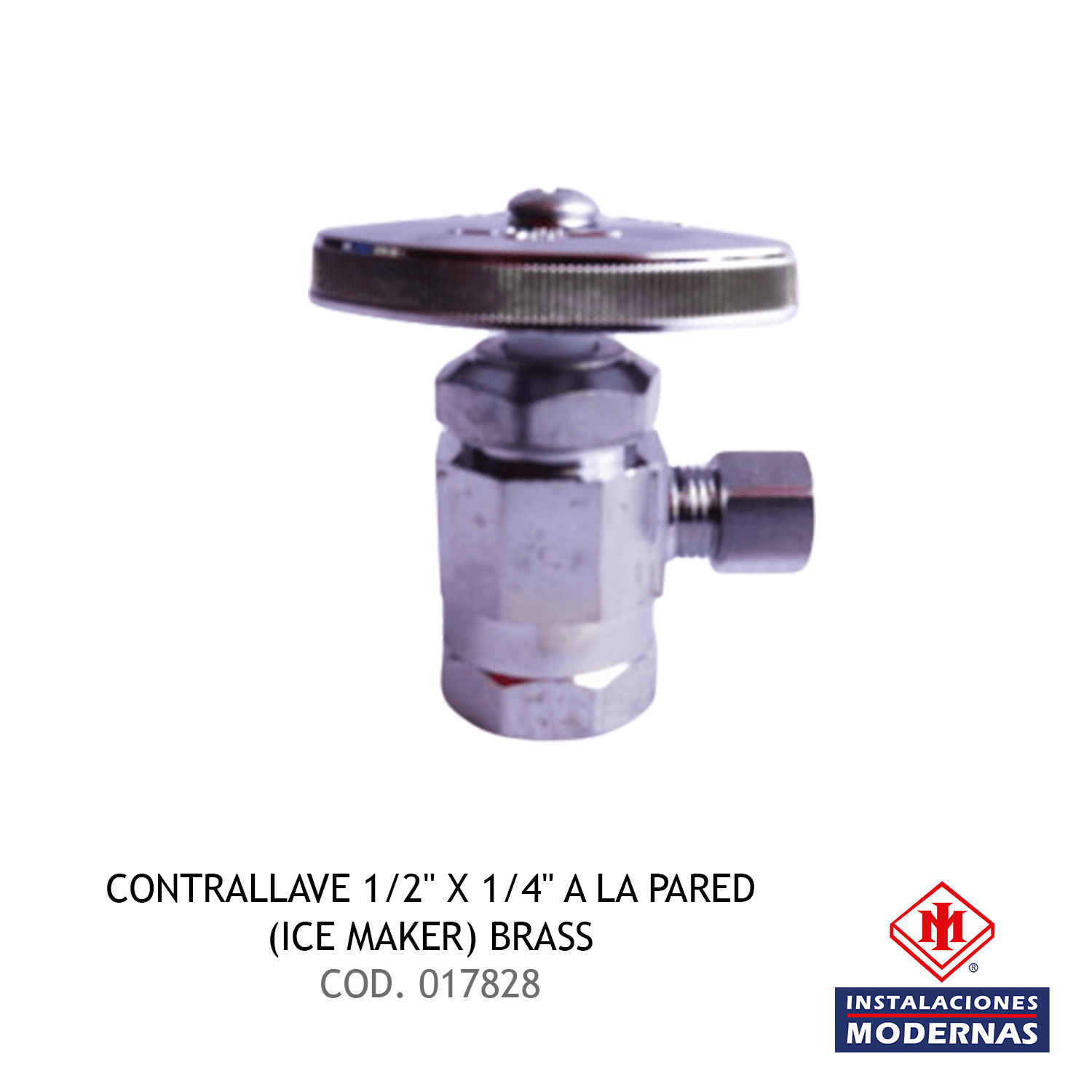 CONTRALLAVE 1/2" X 1/4" A LA PARED (ICE MAKER) BRASS
