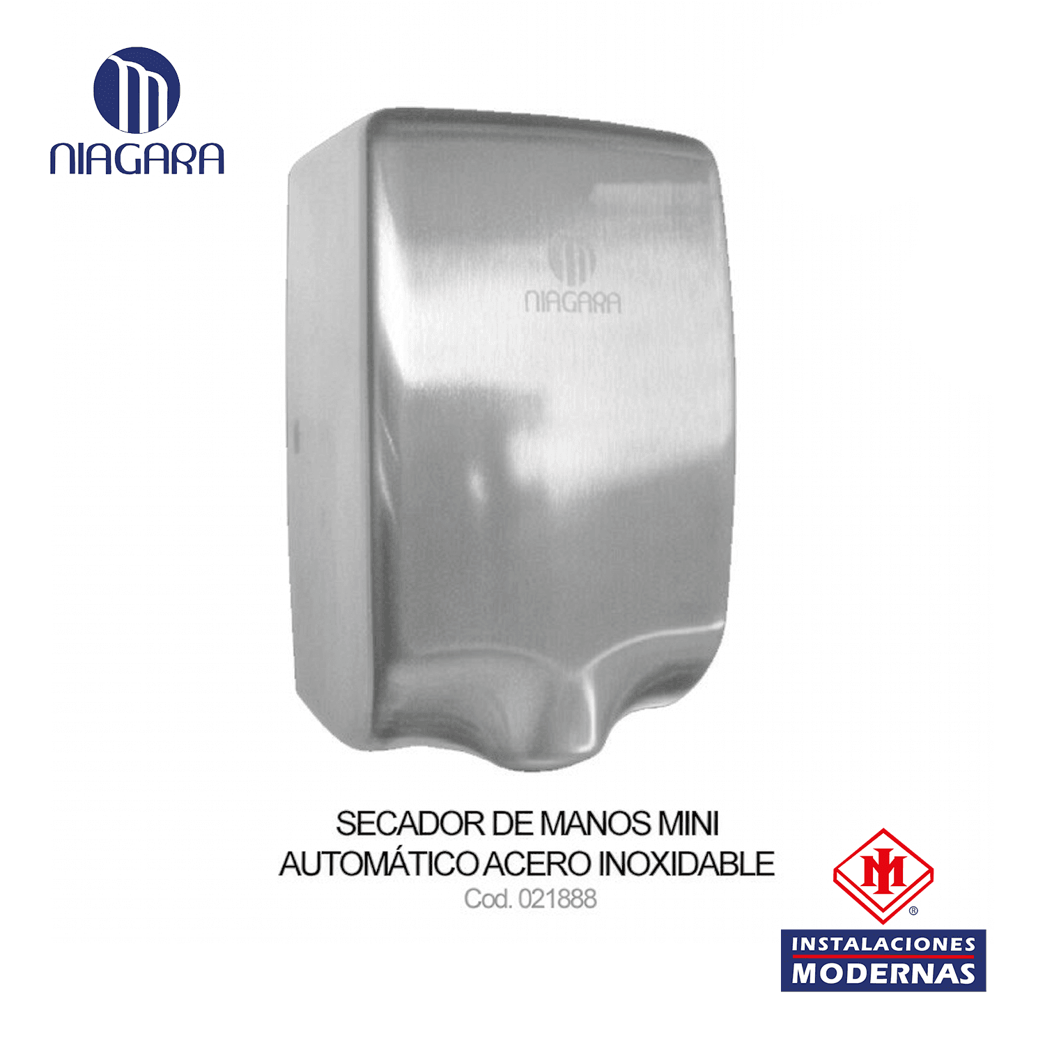 SECADOR DE MANOS MINI AUTO. ACERO INOX NIAGARA