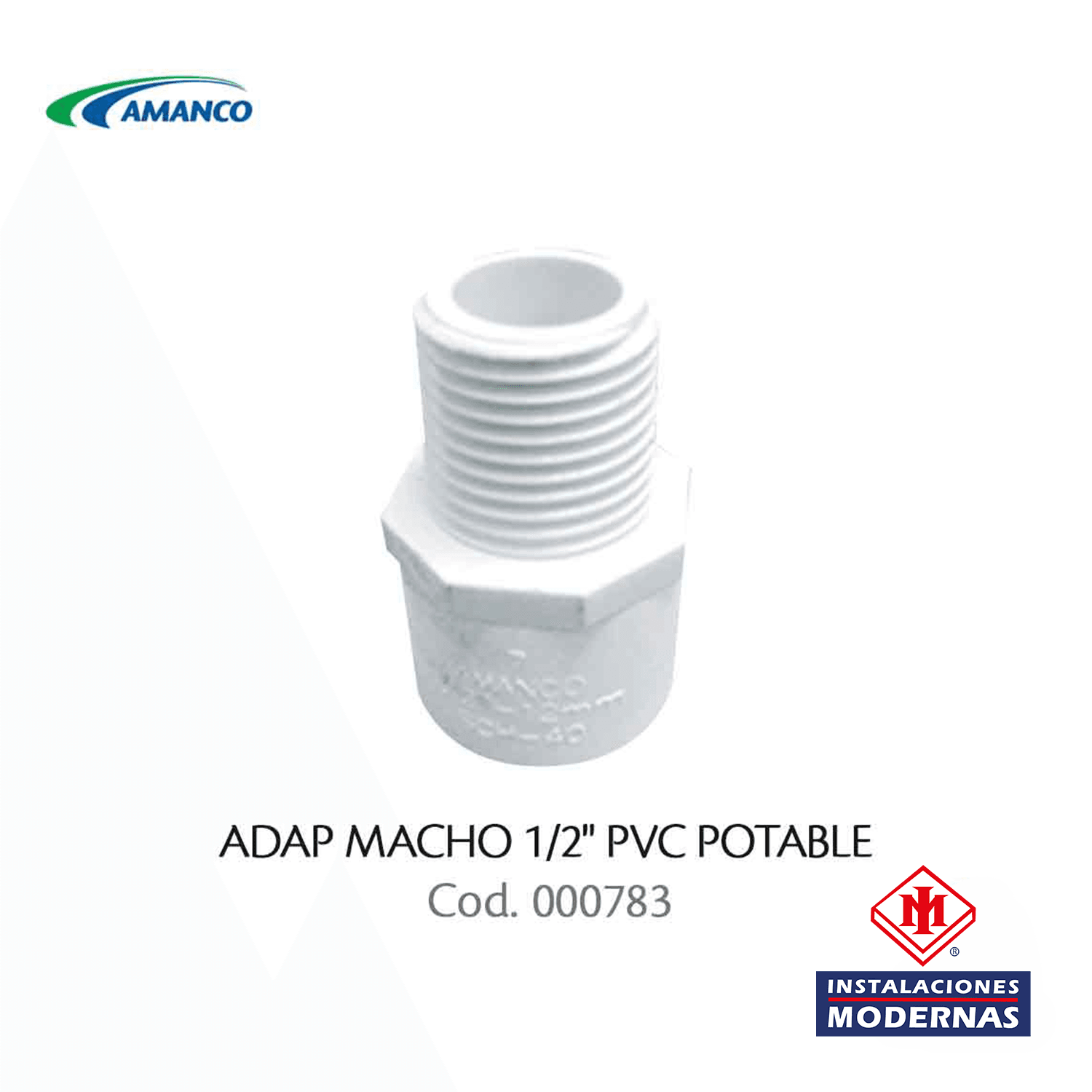 ADAP MACHO 1/2" PVC POTABLE