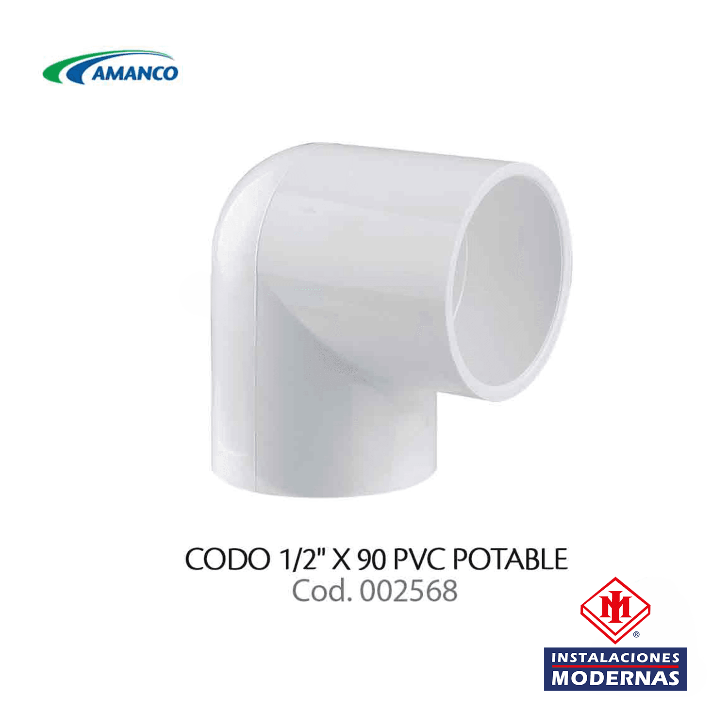 CODO 1/2" X 90 PVC POTABLE