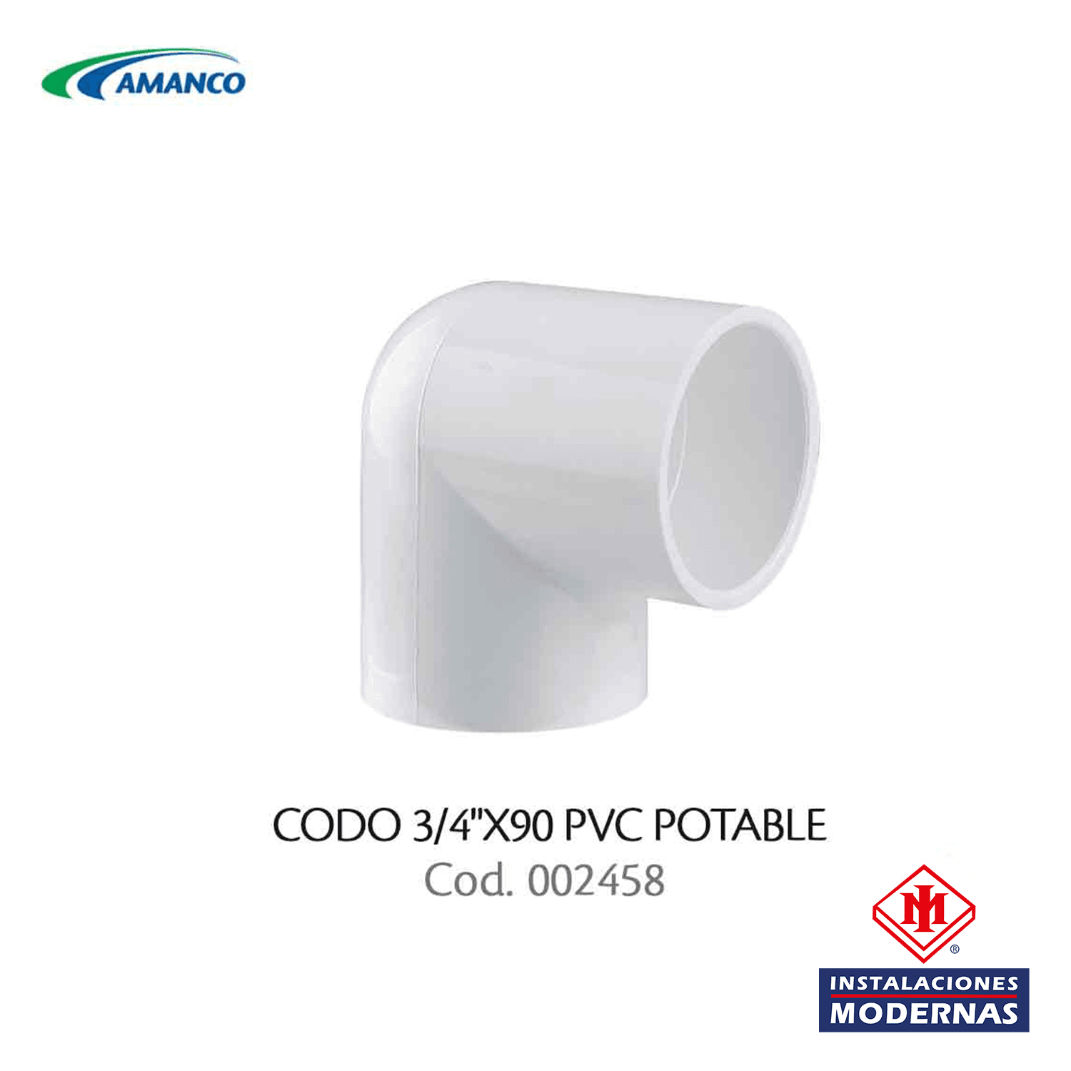 CODO 3/4"X90 PVC POTABLE