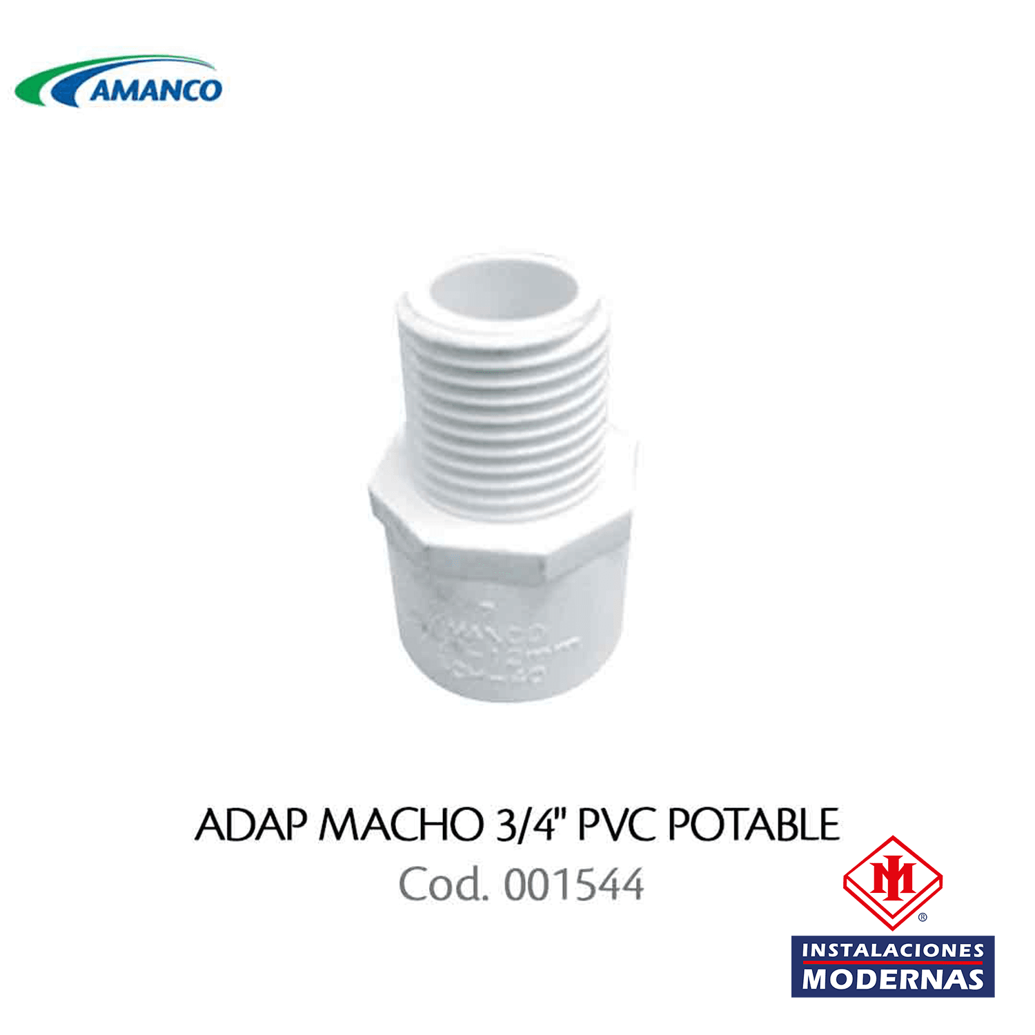 ADAP MACHO 3/4" PVC POTABLE