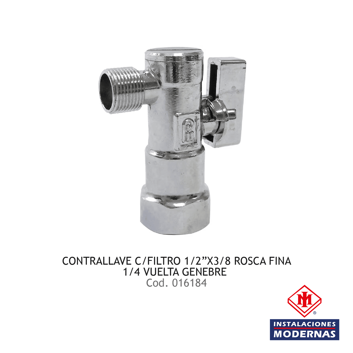 CONTRALLAVE C/FILTRO 1/2"X3/8 ROSCA FINA1/4" VUELTA GENEBRE