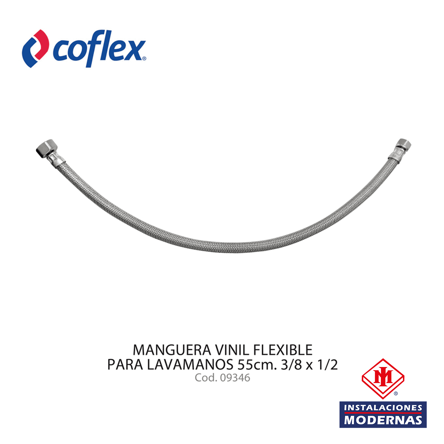 MANG VINIL FLEX 55CM 3/8X1/2 P/Lavamanos COFLEX