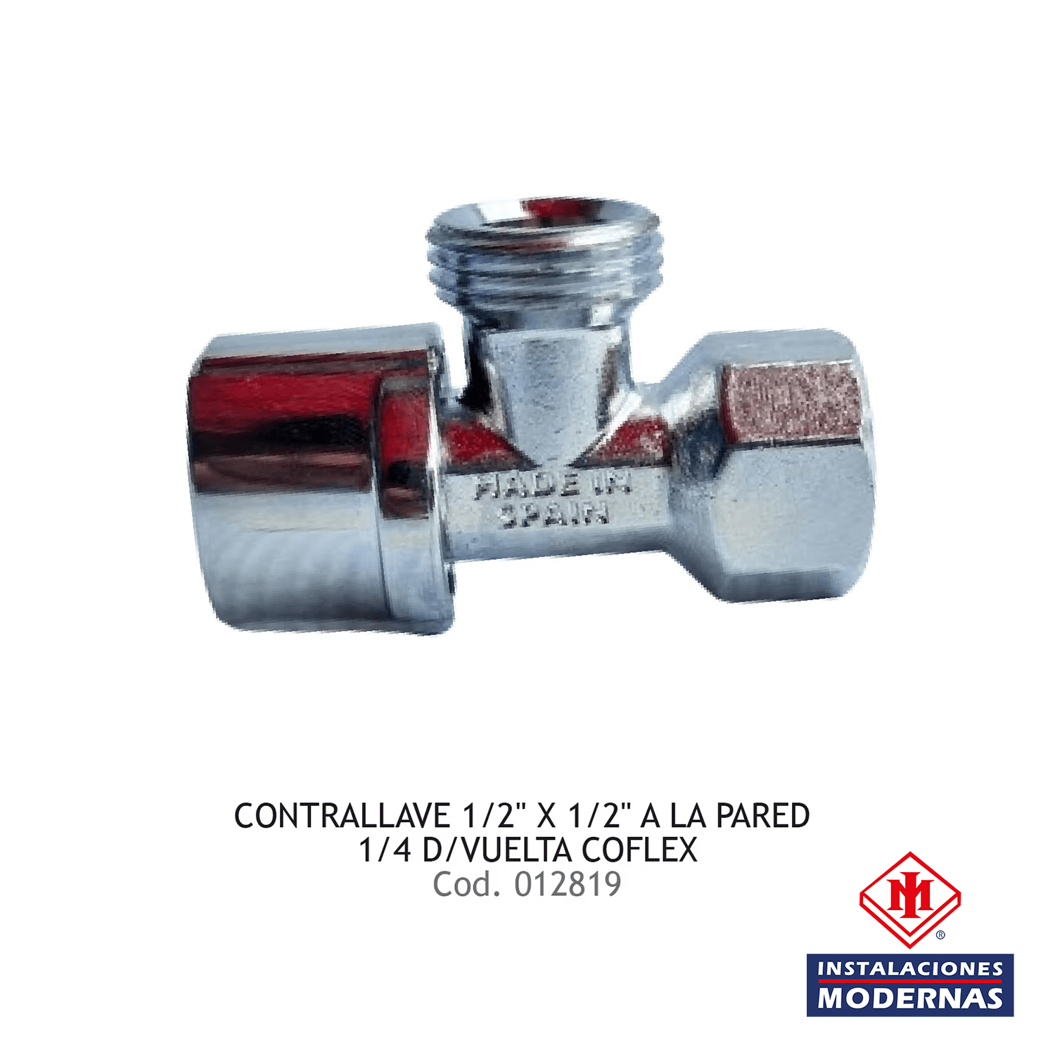 CONTRALLAVE 1/2" X 1/2" A LA PARED 1/4 D/VUELTA COFLEX