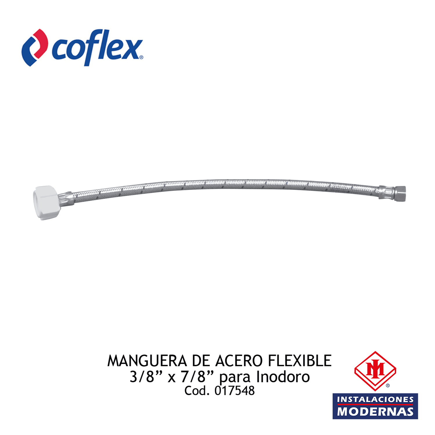 MANG ACERO FLEXI 40CM 3/8 X 7/8 P/INODORO COFLEX