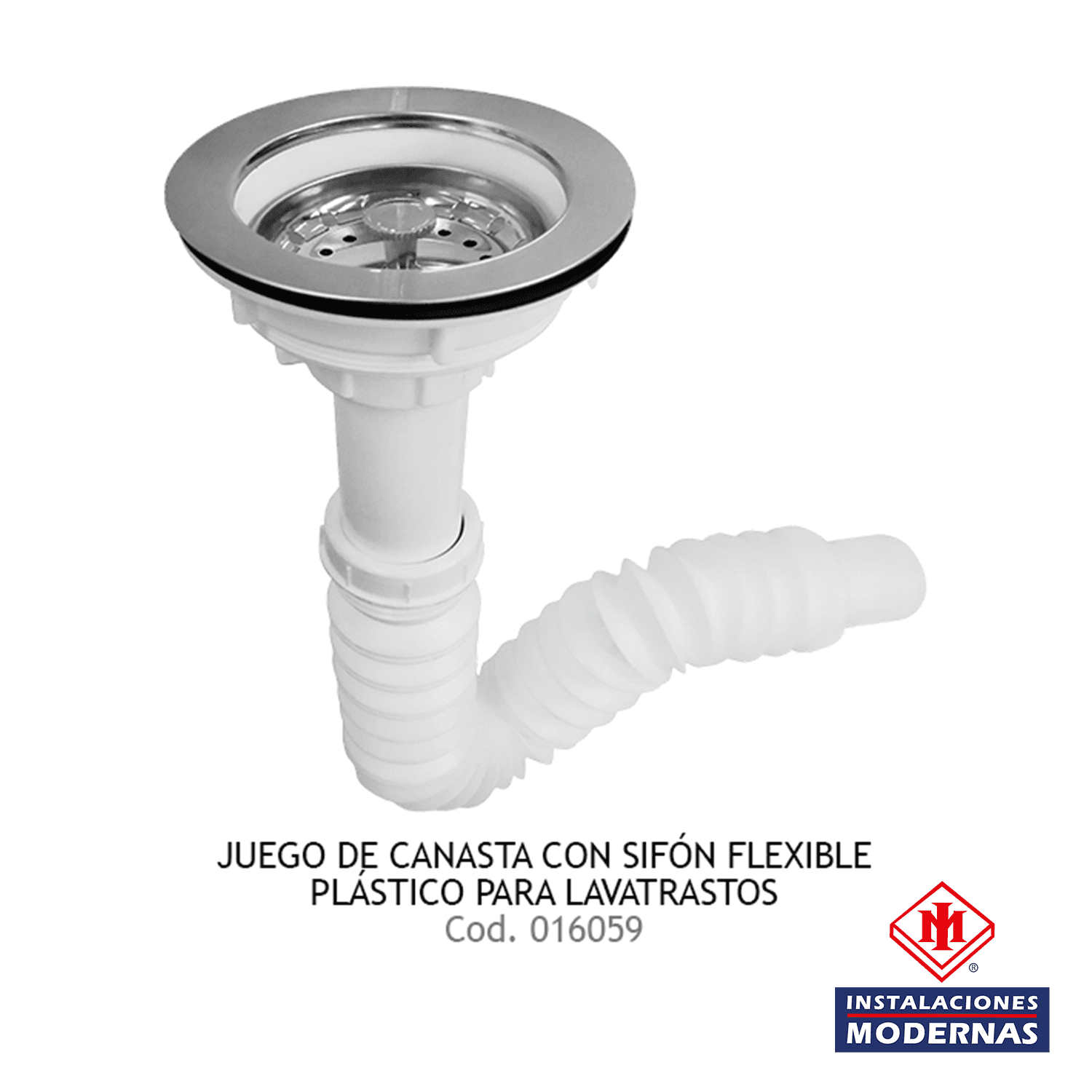 JGO CANASTA C/SIFON FLEXIBLE PLAST P/LAVAT FLEXI
