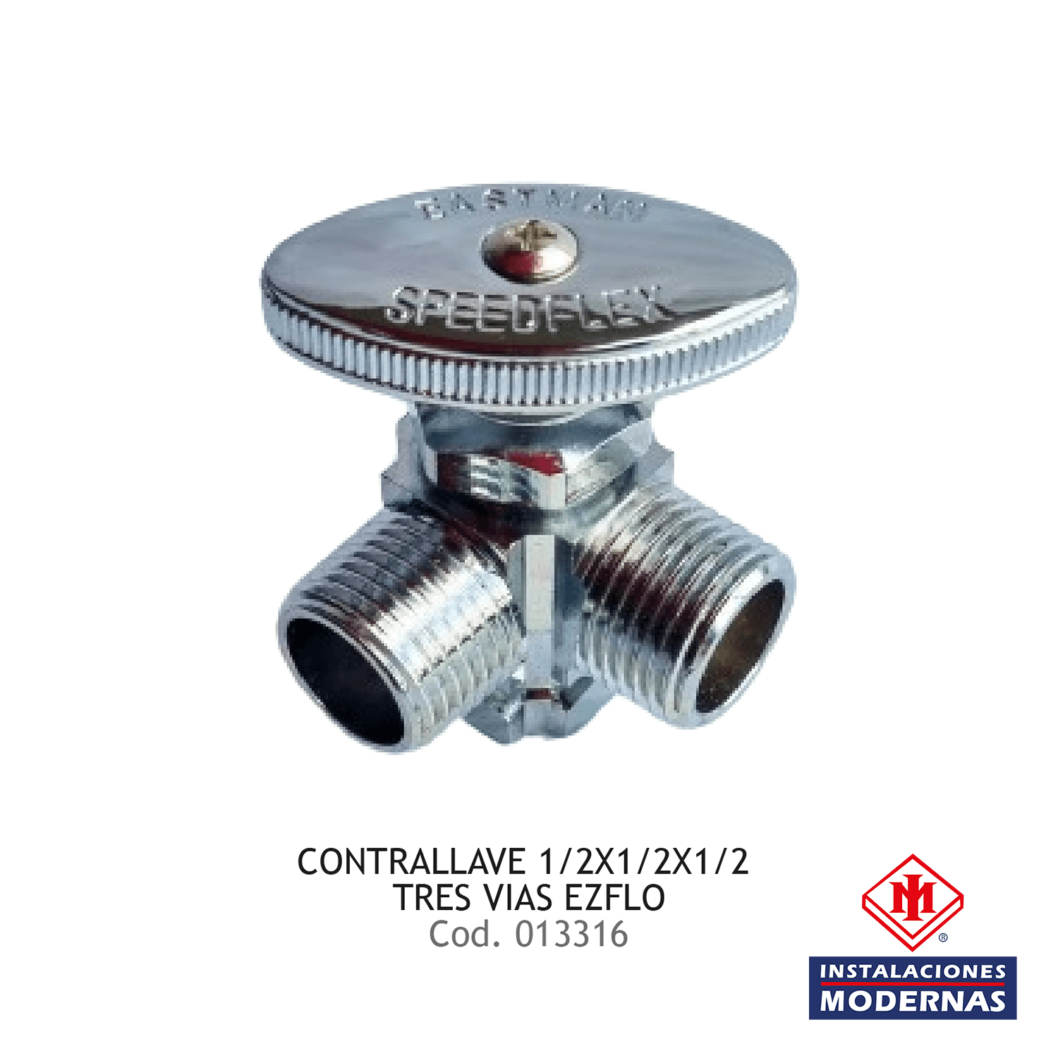 CONTRALLAVE 1/2X1/2X1/2 TRES VIAS EZFLO