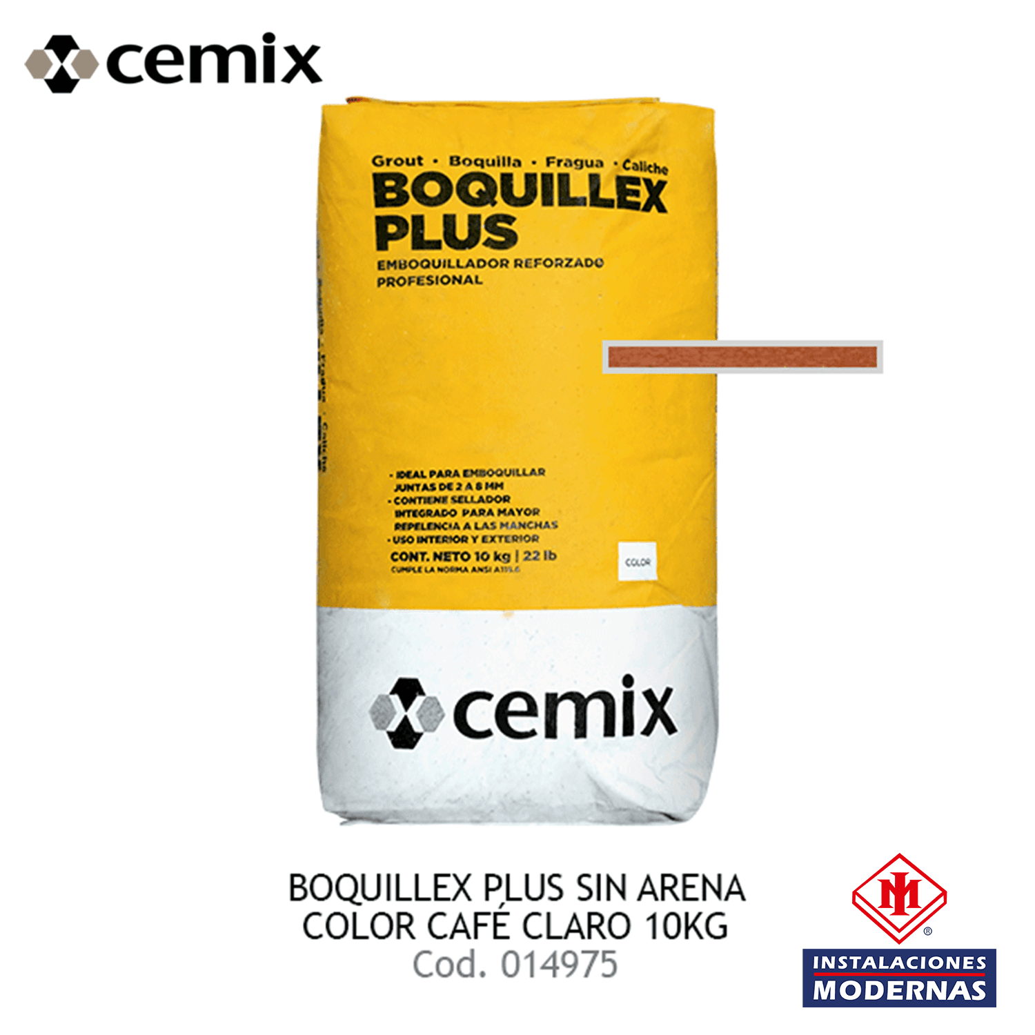 BOQUILLEX PLUS S/ARENA CAFE CLARO 10KG CEMIX
